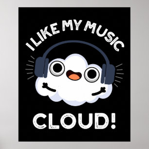 Jag gillar Mörk BG för min Music Cloud Funny Weath Poster