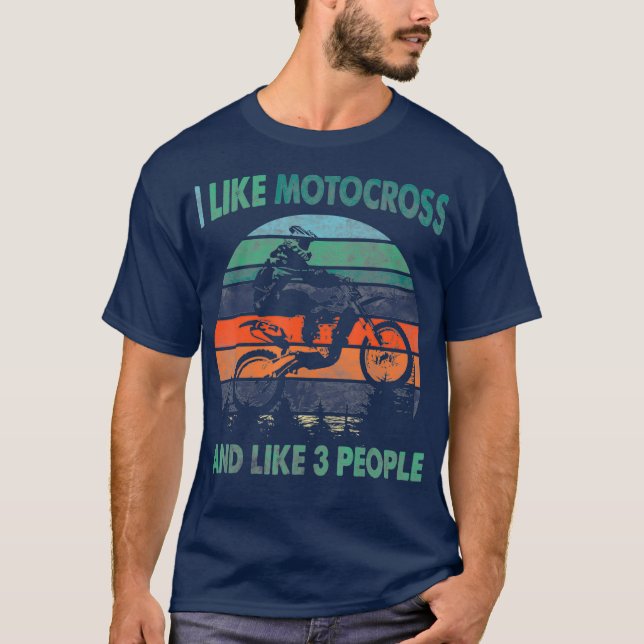 Jag gillar Motocross och som tre personer T Shirt (Framsida)
