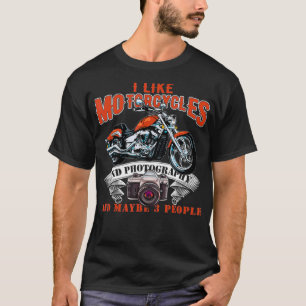 Jag gillar motorcyklar och fotografier och kanske t shirt