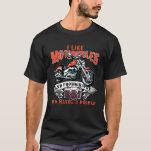 Jag gillar motorcyklar och fotografier och kanske t shirt