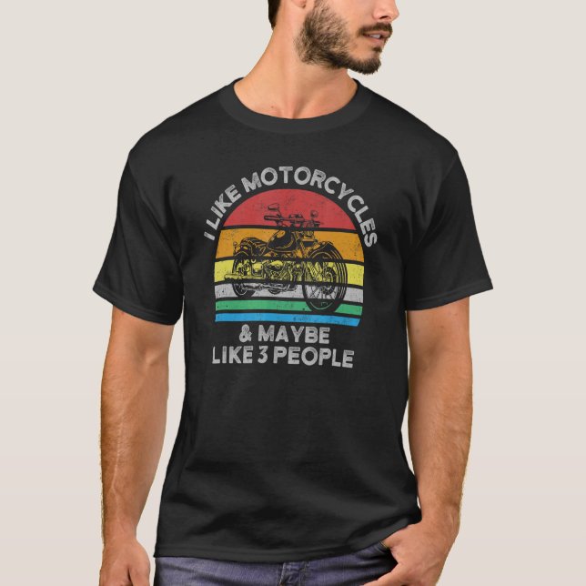 Jag gillar motorcyklar och kanske 3 personer HD Bi T Shirt (Framsida)