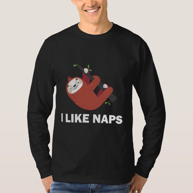 Jag gillar Naps Sloth Lutth T Shirt (Framsida)