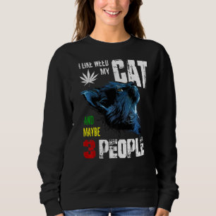 Jag gillar Ogräs mitt katt och kanske 3 personer T Shirt