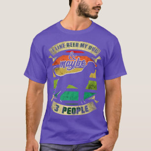 Jag gillar öl min Hund och kanske tre Rolig hund o T Shirt