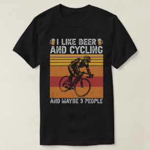 Jag gillar öl och cykling och kanske 3 personer t shirt