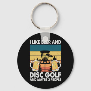 Jag gillar öl och discgolf och kanske människor nyckelring