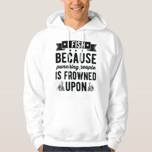 Jag gillar öl och fiske och kanske 3 personer hoodie