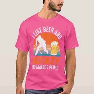 Jag gillar öl och hockey och kanske 3 personer t shirt