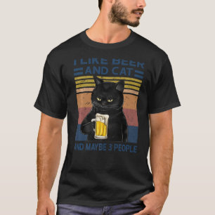 Jag gillar öl och katt och kanske 3 Vintagar BLA T Shirt
