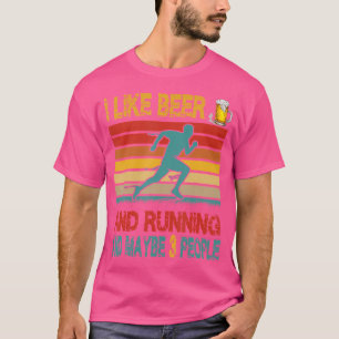 Jag Gillar Öl Och Löpning Och Kanske 3 Personer T Shirt