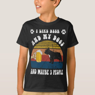 Jag gillar öl och min Fransk Bulldog Hund och kans T Shirt