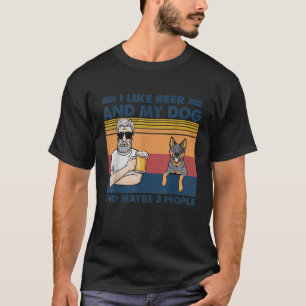 Jag Gillar Öl Och Min Hund Blue Heeler Australisk T Shirt