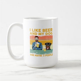 Jag gillar öl och min Hund och kanske tre personer Kaffemugg