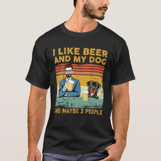 Jag gillar öl och min Hund och kanske tre Rottweil T Shirt
