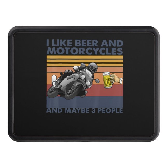 Jag gillar öl och motorcyklar - motorcyklar dragkroksskydd (Framsidan)