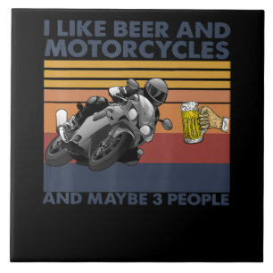 Jag gillar öl och motorcyklar - motorcyklar kakelplatta