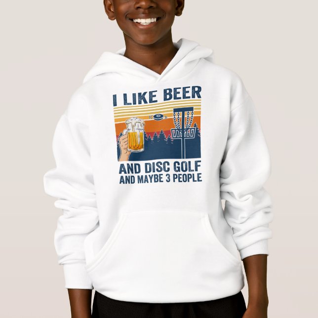 Jag gillar öl- och skivgolf och kanske 3 personer. t shirt (Framsida)