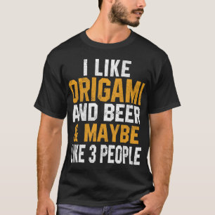 Jag gillar Origami och öl i Papper L. T Shirt