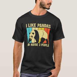 Jag gillar Pandas och kanske tre människor, Panda  T Shirt