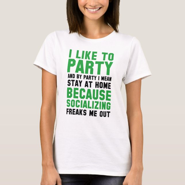 Jag gillar Party T Shirt (Framsida)