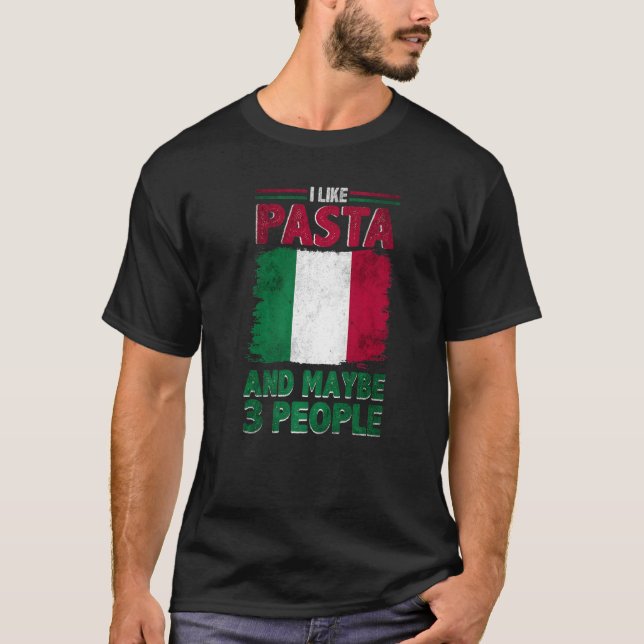 Jag gillar Pasta Italien Italia Culture Italia Fla T Shirt (Framsida)