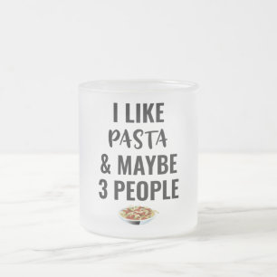 Jag gillar pasta och kanske 3 personer frostad glasmugg