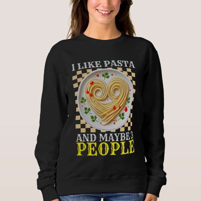 Jag gillar pasta och kanske 3 personer t shirt (Framsida)