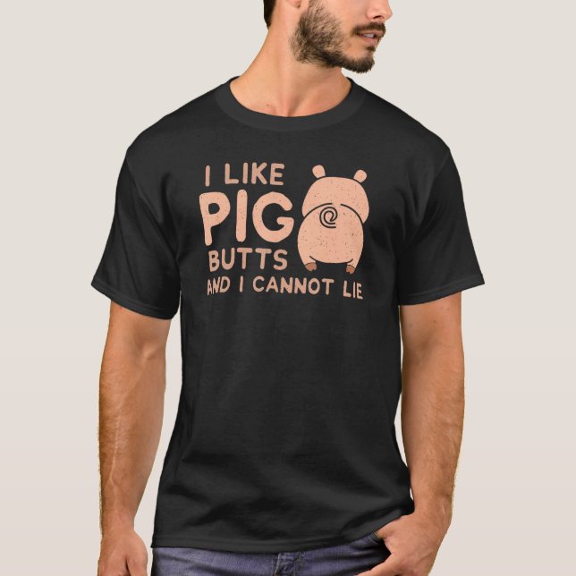 Jag gillar PIG Butts  Barbecue T Shirt (Framsida)