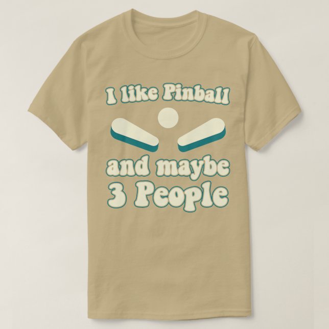 Jag gillar Pinball och 3 People Maskiner Arcade Fu T Shirt (Design framsida)