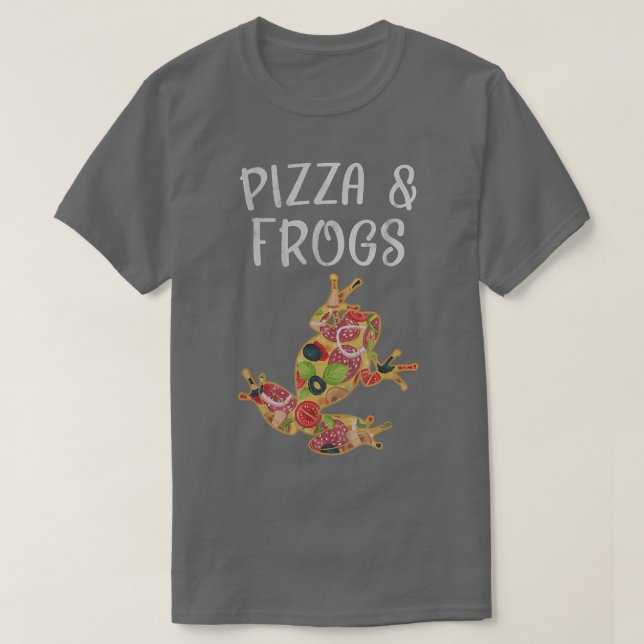 Jag gillar Pizza och Frogs Funny Frog Pizza Älskar T Shirt (Design framsida)