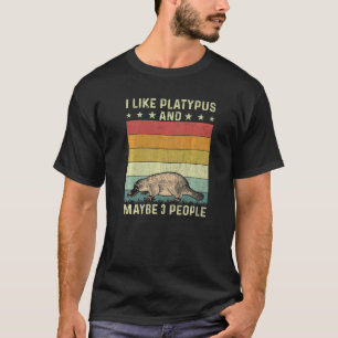 Jag gillar Platypus och kanske 3 personer Retro 60 T Shirt