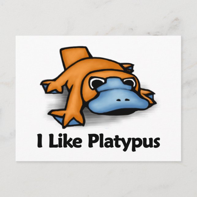 Jag gillar Platypus Vykort (Framsida)