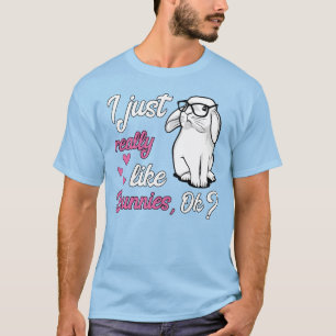 Jag gillar precis egentligen gullig kanin för t shirt