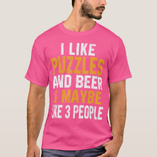 Jag gillar Puzzles och Beer Funny Jigszle Puzzle Ä T Shirt