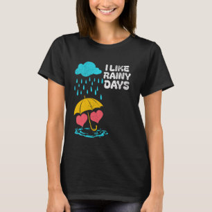 Jag gillar Rainy Days Weather Umbrella Rain Cloud T Shirt