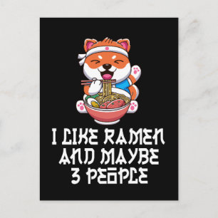 Jag gillar Ramen och kanske 3 personer rolig anime Vykort