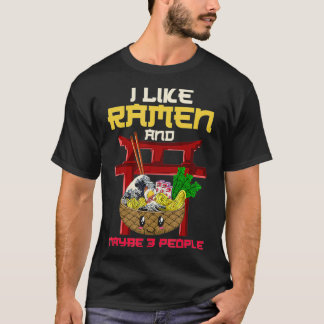 Jag gillar Ramen och kanske tre personer Ramen T Shirt