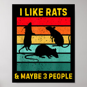 Jag Gillar Råttor Och Kanske 3 Personer Tröja Retr Poster