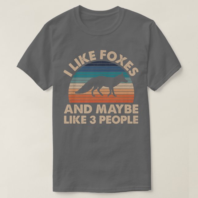 Jag gillar rävar och kanske tre personer Retro Sti T Shirt (Design framsida)