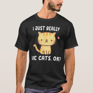 Jag Gillar Riktigt Mycket Tabby Katter OK Grå Kat T Shirt