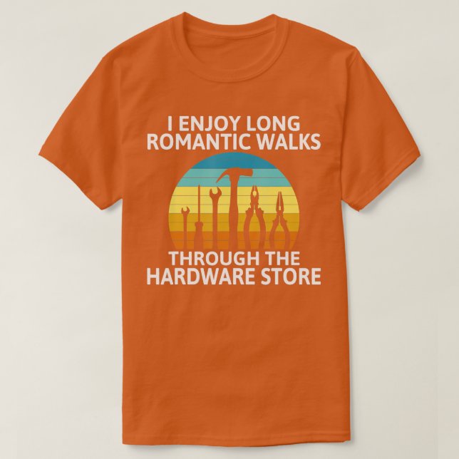 Jag gillar romantiska promenader genom maskinvarua t shirt (Design framsida)