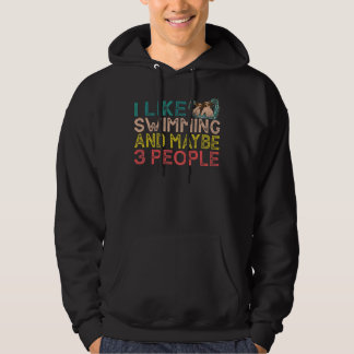 Jag gillar simning och kanske 3 personer hoodie
