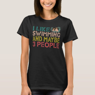 Jag gillar simning och kanske 3 personer t shirt