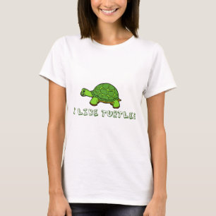 Jag gillar sköldpaddor görar grön gulligt t shirt