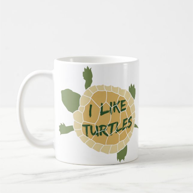 Jag gillar sköldpaddor kaffemugg (Vänster)