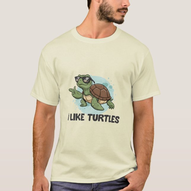 Jag gillar sköldpaddor t shirt (Framsida)