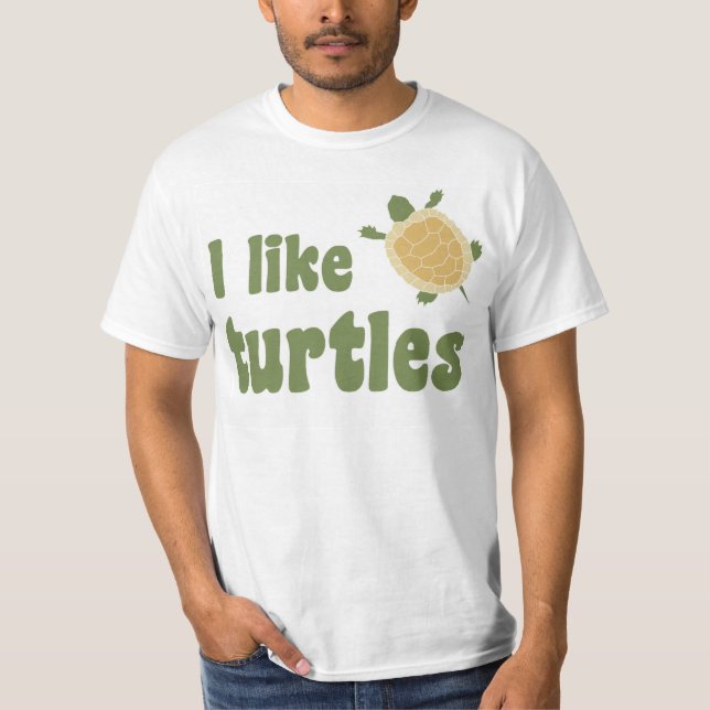 Jag gillar sköldpaddor tee shirt (Framsida)