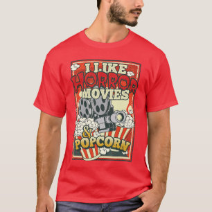 Jag gillar skräckfilmer Popcorn Vintage vän T Shirt