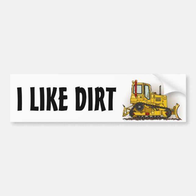 Jag Gillar Smuts Stor Bulldozer Dozer Krockkudde K Bildekal (Framsidan)
