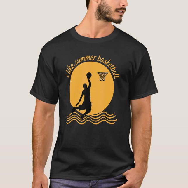 Jag gillar sommarbasket för Beach Basketball T Shirt (Framsida)